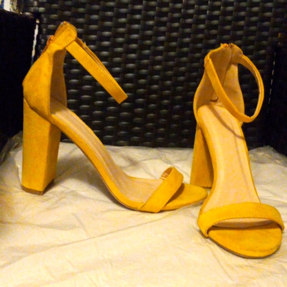 Mustard yellow heels